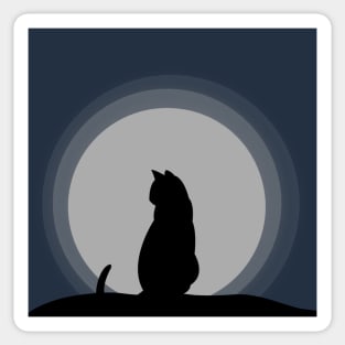 Cat under the moonlight Sticker